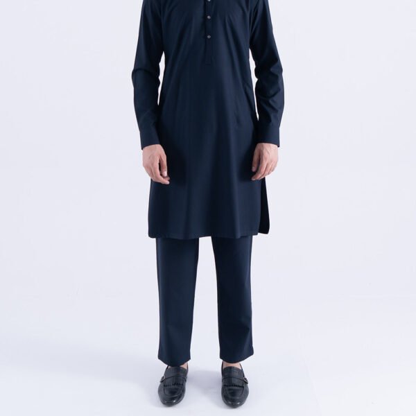 Lylatul Navy Blended Kurta Trouser