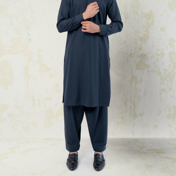 Lylatul Dark Grey Blended Shalwar Kameez