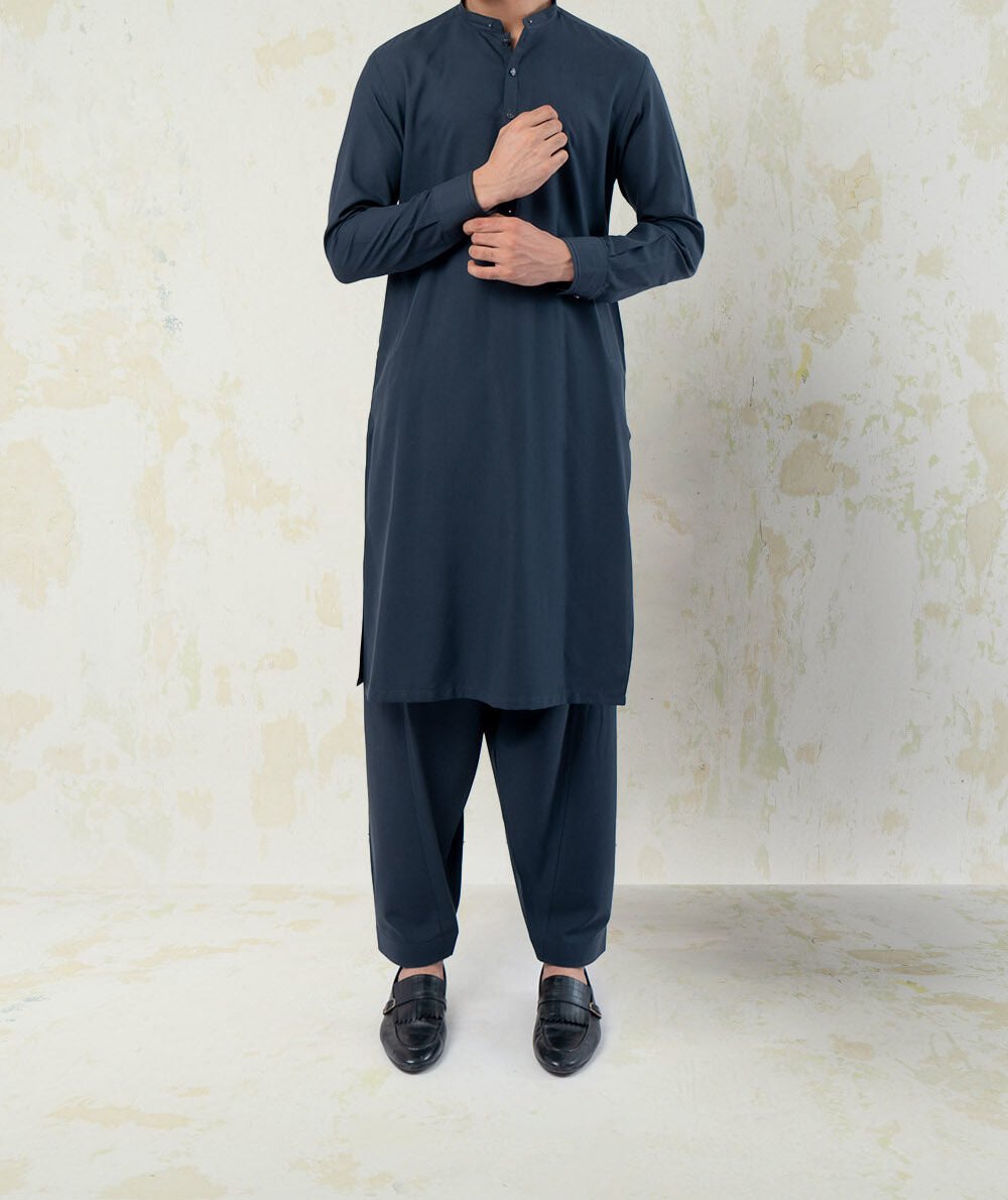 Lylatul Dark Grey Blended Shalwar Kameez Lylatul Dark Grey Blended Shalwar Kameez