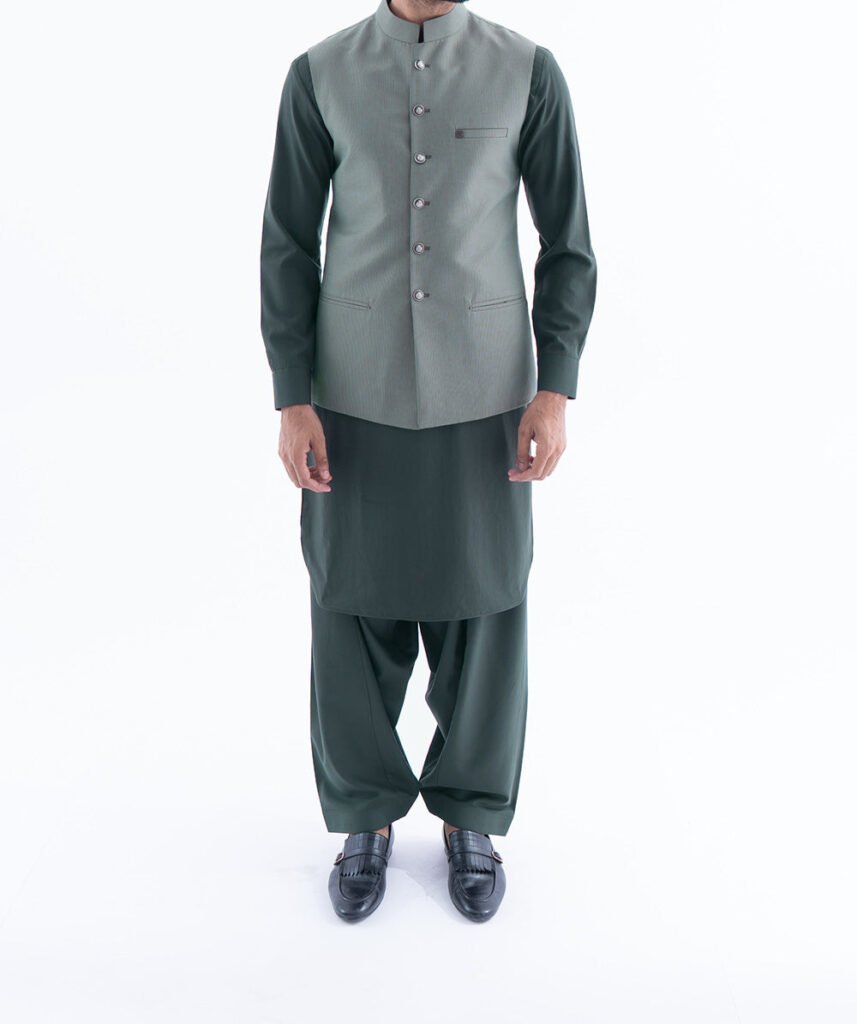 Lylatul Olive Blended Waistcoat