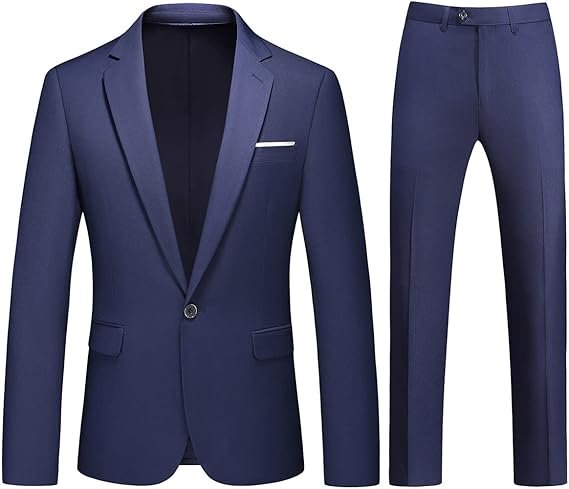 Lylatul Mens 2 Piece Slim Fit Suit One Button Blazer and Pants Set