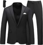 Lylatul Mens Slim Fit 2 Piece Tuxedo Suit For Weddings Prom Formal Events