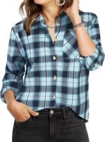 Lylatul Womens Classic Plaid Cotton Shirt Casual Comfort For Every Season