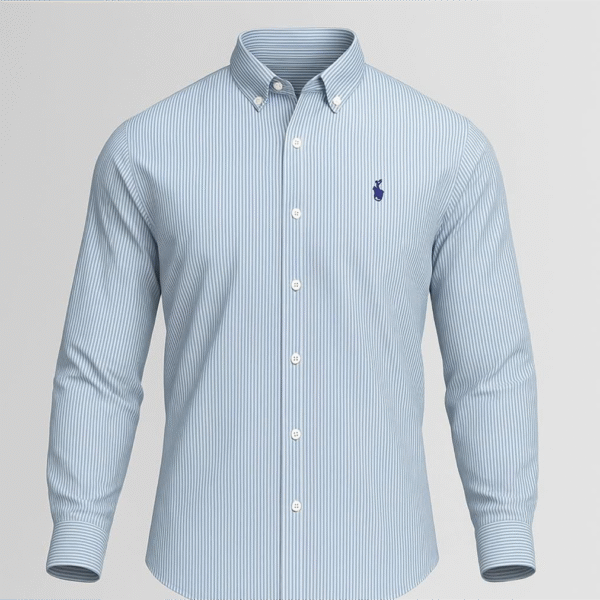 Lylatul Sky Blue Pinstripe Cotton Shirt for Men Premium Formal Casual Wear