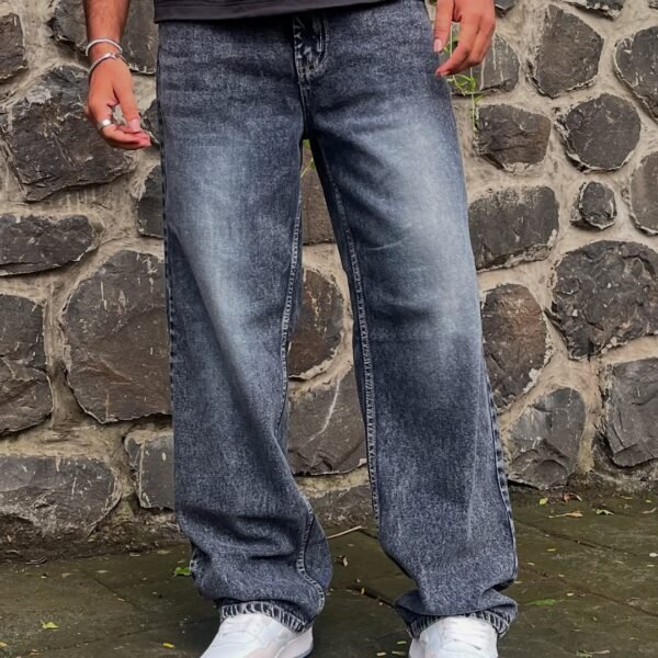 Lylatul Grey Opium Unisex Baggy Fit Jeans