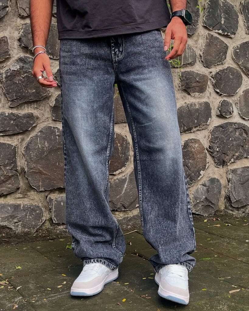 Lylatul Grey Opium Unisex Baggy Fit Jeans