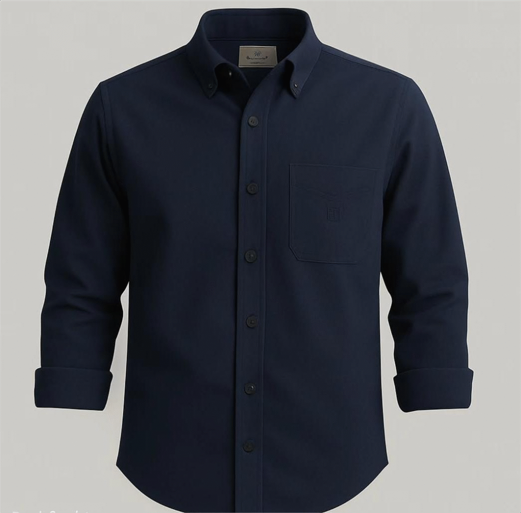 Lylatul Navy Blue Cotton Shirt Timeless Style Meets Everyday Comfort