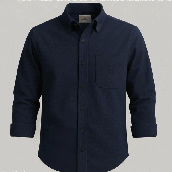 Lylatul Navy Blue Cotton Shirt Timeless Style Meets Everyday Comfort
