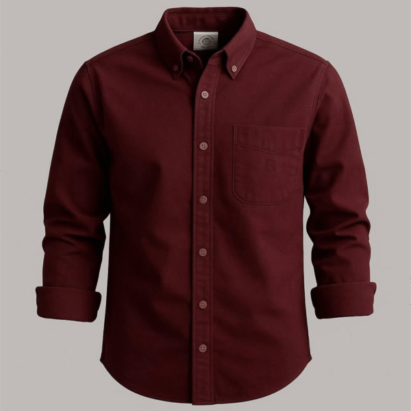 Lylatul Maroon Cotton Shirt