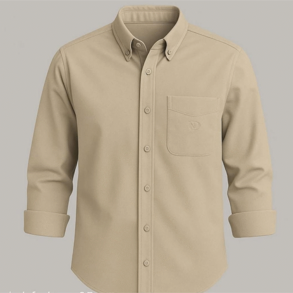 Lylatul Light Beige Cotton Shirt Classic Comfort With Effortless Elegance