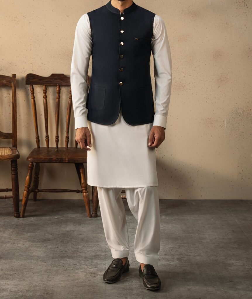 Lylatul Navy Blended Waistcoat